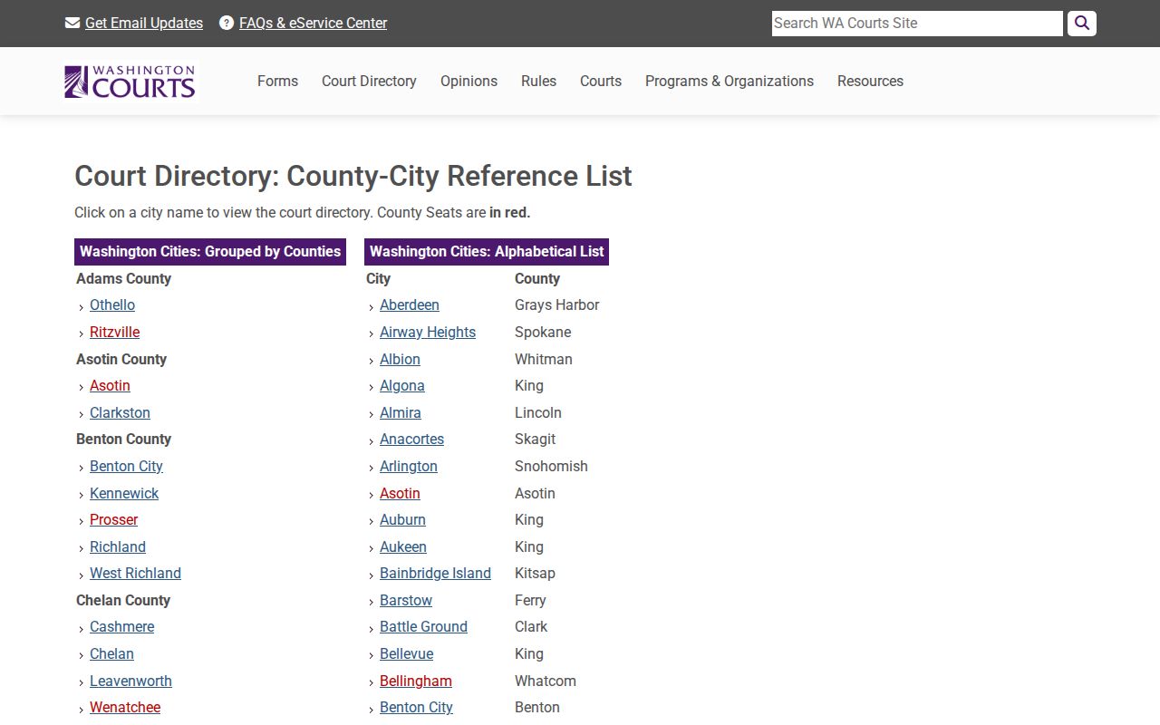 Cle Elum criminal court record lookup route