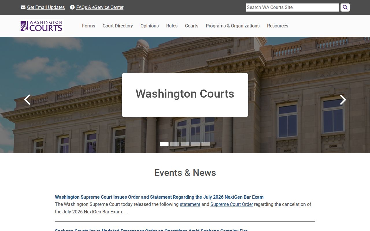 Kittitas County criminal court case search on Washington Courts